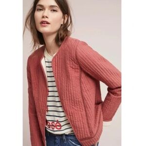 Anthropologie Quilted Pink Jacket